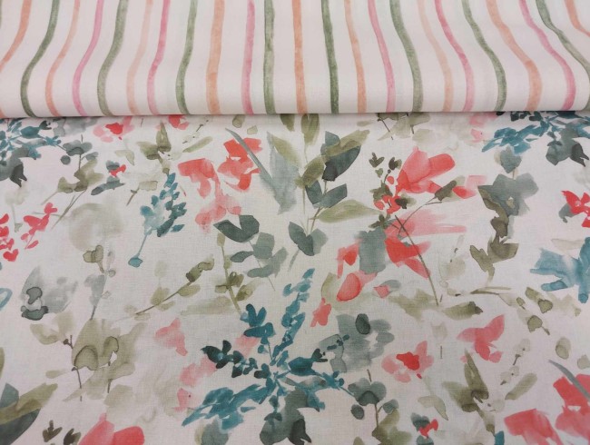 Blumen Aquarell und Streifen